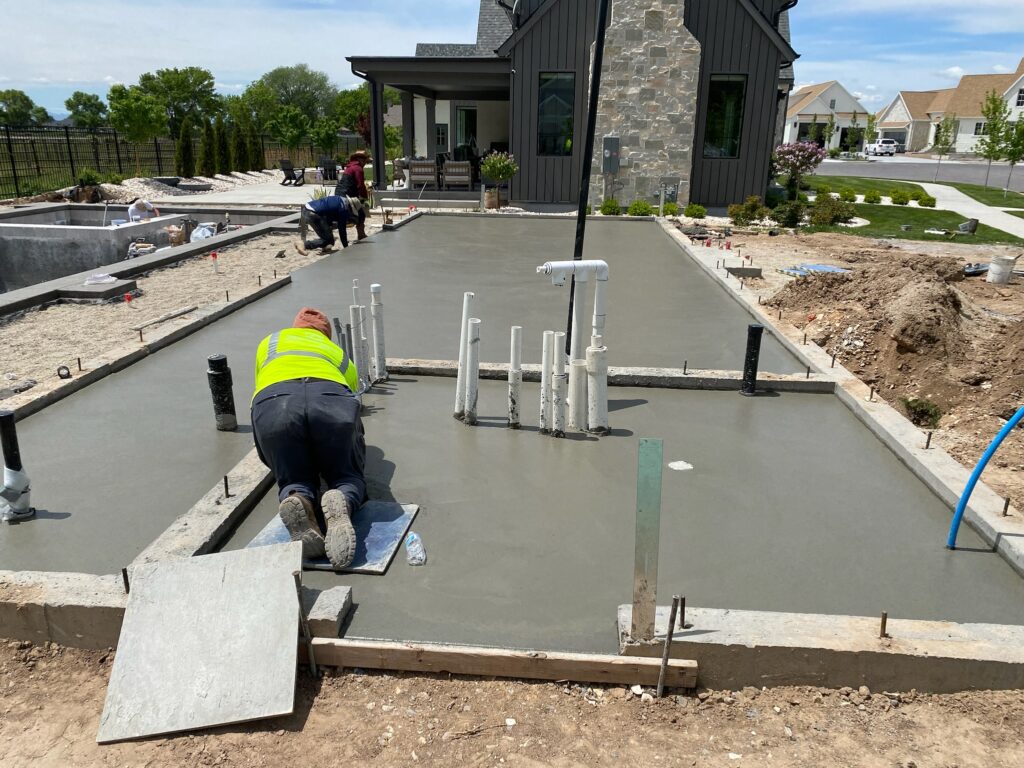 Concrete foundation - concrete pour