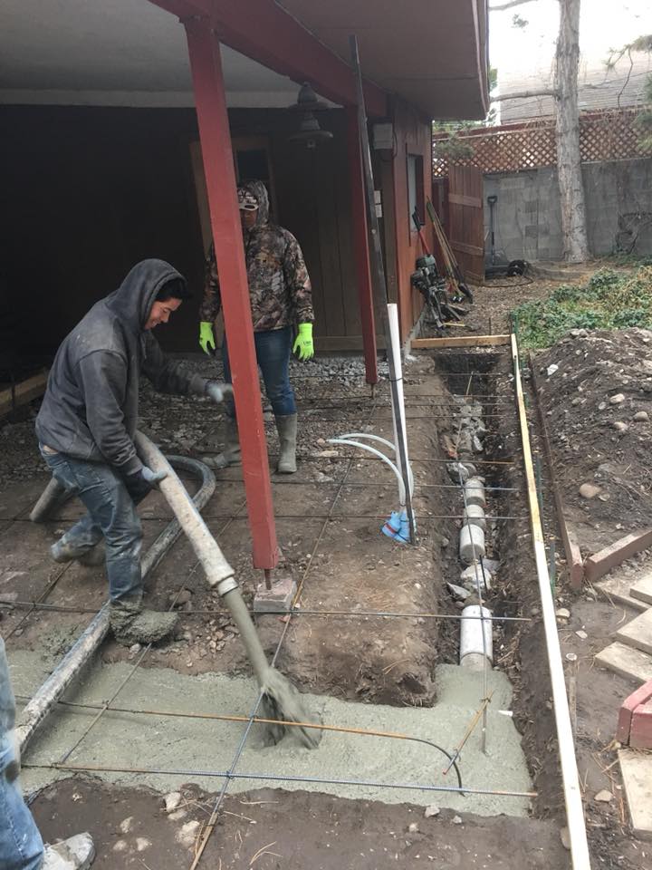 Pouring residential concrete pad